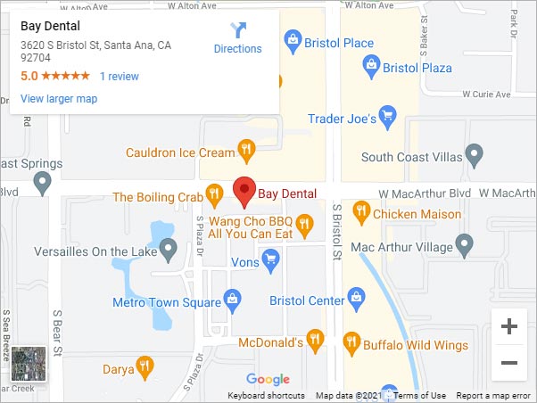 Directions From Your Location to Bay Dental Family Dentistry and Orthodontics in Santa Ana, CA